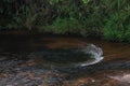 Rio las gachas with its peculiarity of passing over this great rock and drilling huge holes through the years