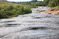 Rio las gachas with its peculiarity of passing over this great rock and drilling huge holes through the years