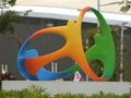 Rio 2016 official logo in Olympic Park in Rio de Janeiro