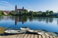 Rio Tormes and Cathedral of the city of Salamanca in Spain. Royalty Free Stock Photo