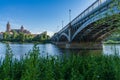 Rio Tormes and Cathedral of the city of Salamanca in Spain. Royalty Free Stock Photo