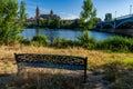 Rio Tormes and Cathedral of the city of Salamanca in Spain. Royalty Free Stock Photo