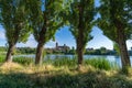 Rio Tormes and Cathedral of the city of Salamanca in Spain. Royalty Free Stock Photo