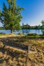 Rio Tormes and Cathedral of the city of Salamanca in Spain. Royalty Free Stock Photo