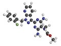 Riociguat pulmonary hypertension PH drug molecule. Stimulator of soluble guanylate cyclase sGC. Royalty Free Stock Photo