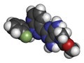 Riociguat pulmonary hypertension PH drug molecule. Stimulator of soluble guanylate cyclase sGC. Royalty Free Stock Photo