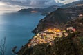 Riomaggiore and Cinque Terre coastline. Liguria, Italy Royalty Free Stock Photo