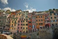 Charming Riomaggiore fishing village with colorful buildings Royalty Free Stock Photo