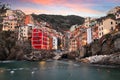 Riomaggiore, Cinque Terre, Italy at Dusk Royalty Free Stock Photo