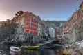 Riomaggiore, Cinque Terre, Italy surprised at sunset Royalty Free Stock Photo