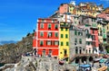 Riomaggiore fisherman village.Is one of five famous colorful villages of Cinque Terre National Park in Italy Royalty Free Stock Photo