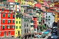 Riomaggiore fisherman village.Is one of five famous colorful villages of Cinque Terre National Park in Italy Royalty Free Stock Photo