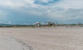 Solvay Chemical plant seen from Spiaggie Bianche Beach at Mediterranean Sea