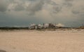 Solvay Chemical plant seen from Spiaggie Bianche Beach at Mediterranean Sea