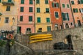 View of colorful building and houses in Riomaggiore, the fisherman village, in Cinque terre, Italy Royalty Free Stock Photo