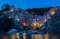 Riomaggiore at night Cinque Terre Liguria Italy Royalty Free Stock Photo
