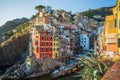 Riomaggiore, 5 Terre, La Spezia province, Ligurian coast, Italy. Royalty Free Stock Photo