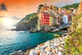 Riomaggiore village on the Cinque Terre coast of Italy,Europe Royalty Free Stock Photo