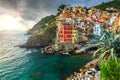 Riomaggiore village on the Cinque Terre coast of Italy,Europe Royalty Free Stock Photo