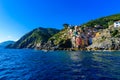 Riomaggiore - Village Of Cinque Terre National Park At Coast Of Italy. Beautiful Colors At Sunset. Province Of La Spezia, Liguria