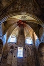 Aerial view of the abandoned abbey of Santa Maria de Rioseco.