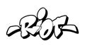 Riot font in graffiti style. Vector illustration.