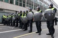 Riot Police at an Anti-Cuts Protest in London Royalty Free Stock Photo