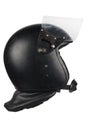 riot police black helmet with protective glass