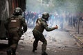 Riot Police in Chile Royalty Free Stock Photo