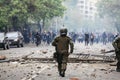 Riot Police in Chile Royalty Free Stock Photo