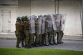 Riot police in Chillan, Chile Royalty Free Stock Photo