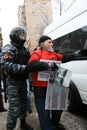 Riot police detain Russian opposition activist