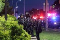 Riot police on the east side of Detroit