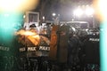 Riot police fire rubber bullets to protesters for attack arrest protesters