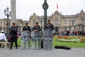 Riot Police in Front of the Government Palace in Lima. Peru