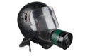 Riot police helmet with protective glass and gas mask on manikin head Royalty Free Stock Photo