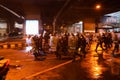 Riot police shoot tear gas and rubber bullets crackdown after protesters try to pass barrier