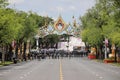 Riot Police stand guard to protect way to Government House Royalty Free Stock Photo