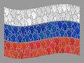 Riot Waving Russia Flag - Mosaic of Fist Elements