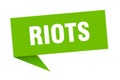 riots banner. riots speech bubble.