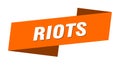 riots banner template. ribbon label sign. sticker