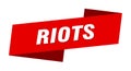 riots banner template. ribbon label sign. sticker