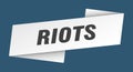 riots banner template. ribbon label sign. sticker