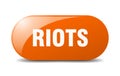 riots button. sticker. banner. rounded glass sign