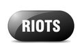 riots button. sticker. banner. rounded glass sign