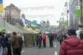 Riots in the Khreschatyk Street in Kiev Royalty Free Stock Photo