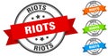 riots stamp. round band sign set. label