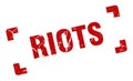 riots stamp. square grunge sign isolated on white background