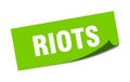 riots sticker. square isolated label sign. peeler