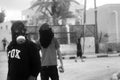 Riots on street in Betlehem Palestine Aida refugee camp